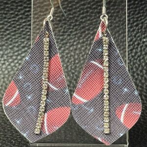 Elegant Silver and Red Dangle Earrings